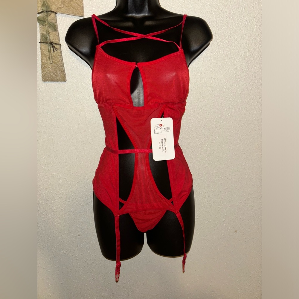 Foreplay Red Lingerie Set